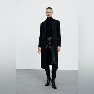 ZARA FAUX LEATHER MOM FIT PANTS